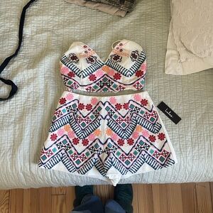 Colorful Two Piece Shorts Set